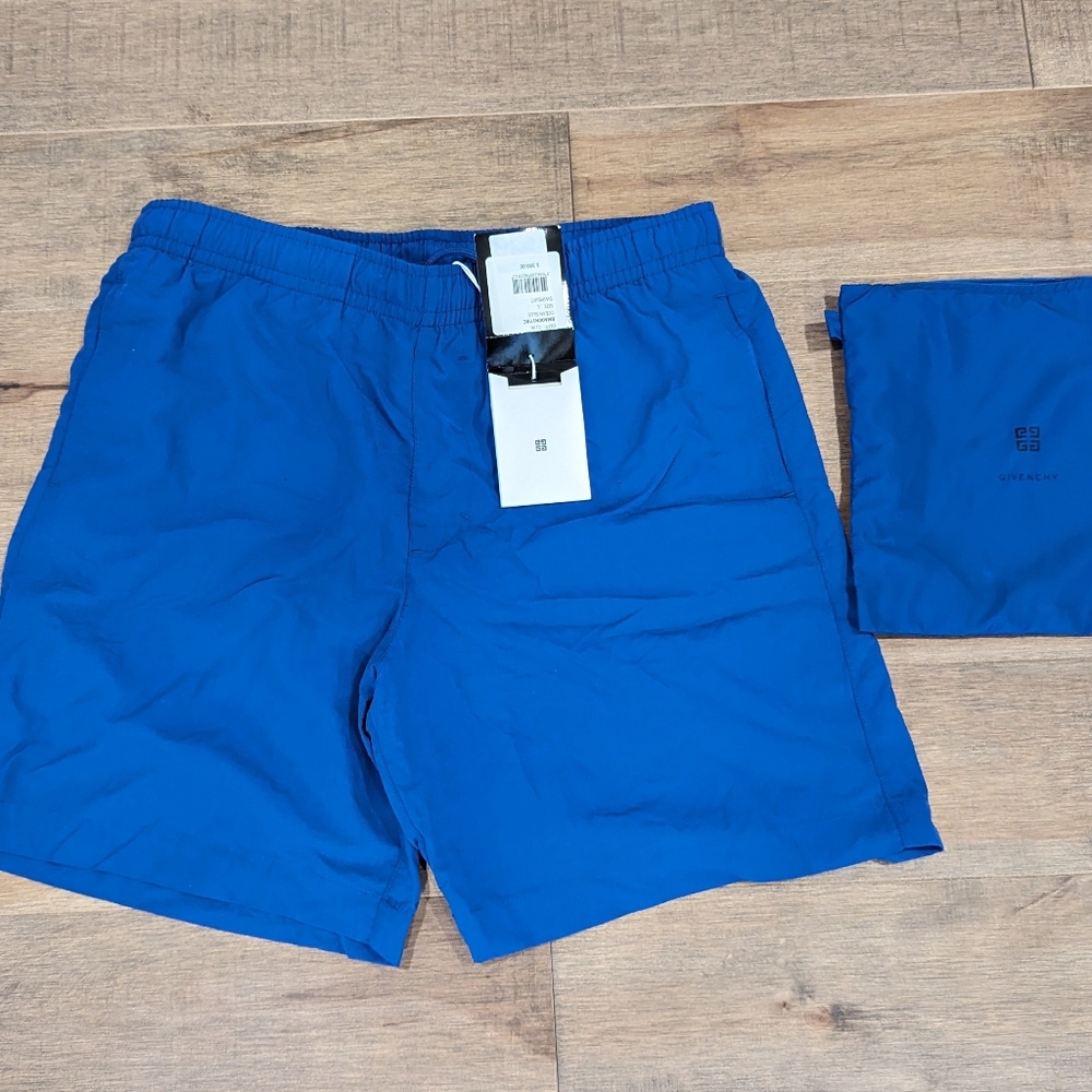 Mens GIVENCHY Ghost Print Swim Shorts Trunks Ocean Blue Medium